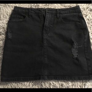 Black jean skirt